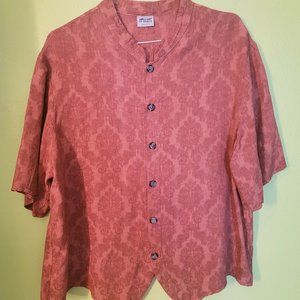CP Shades Damask Dark Coral Short Sleeve Women's Shirt